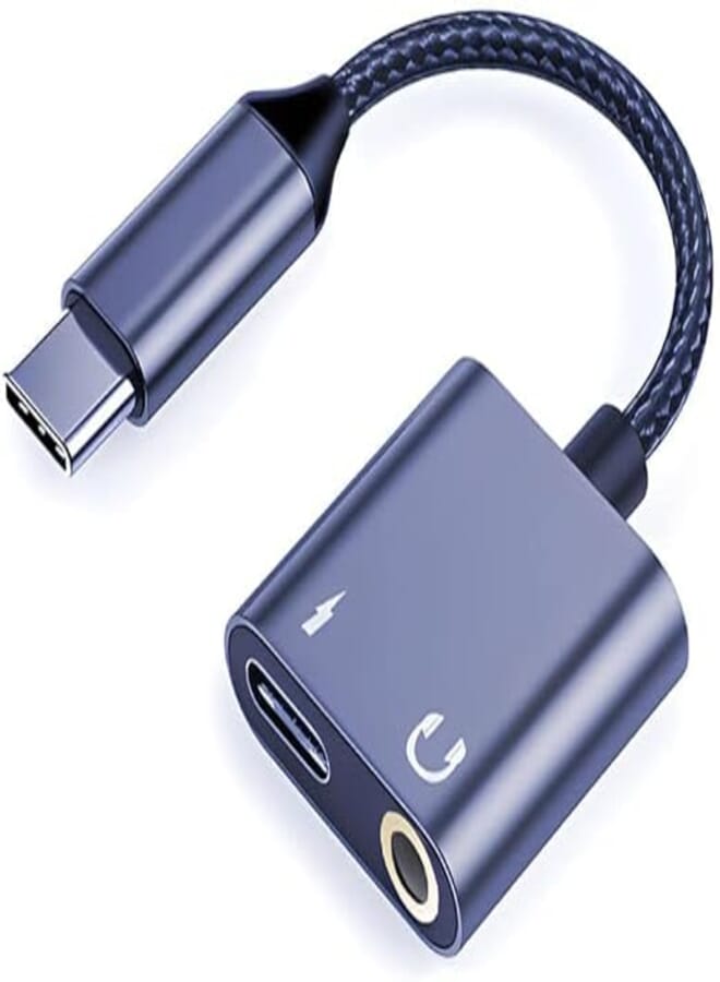 L'AVVENTO MP324 | USB-C Male to USB-C & AUX Female Converter | 30cm | Black